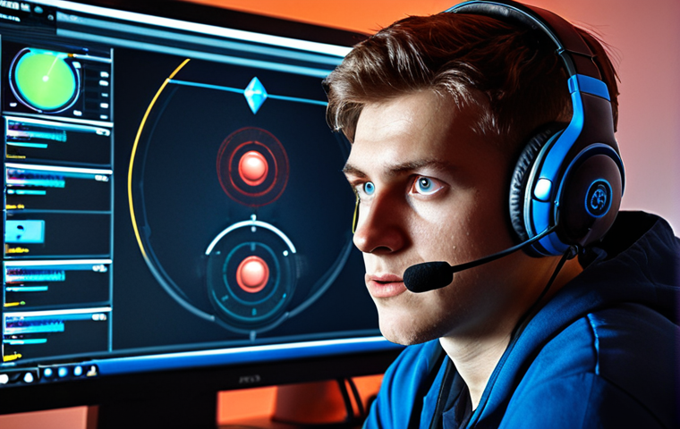 **A focused Dota 2 player, headset on, illuminated by the glow of the monitor displaying a replay analysis with strategic overlays and annotations by a coach. The player looks determined and ready to learn.** This image emphasizes the analytical and learning aspects of coaching.