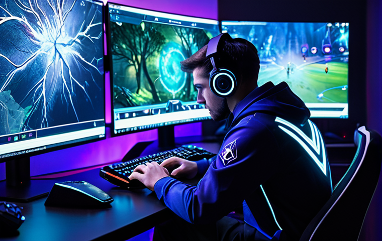 A professional-looking male gamer, dressed in a modest, futuristic esports uniform, intensely focused at a high-tech gaming station. Holographic projections of complex item trees, hero statistics, and a dynamic, abstract Dota 2 battlefield surround him, indicating strategic decision-making and the constantly evolving meta. The scene is lit with cool blue and purple tones, emphasizing a cerebral and tactical atmosphere. professional photography, high resolution, digital art, cinematic lighting, fully clothed, appropriate attire, safe for work, perfect anatomy, correct proportions, natural pose, professional, well-formed hands, proper finger count, natural body proportions, appropriate content.
