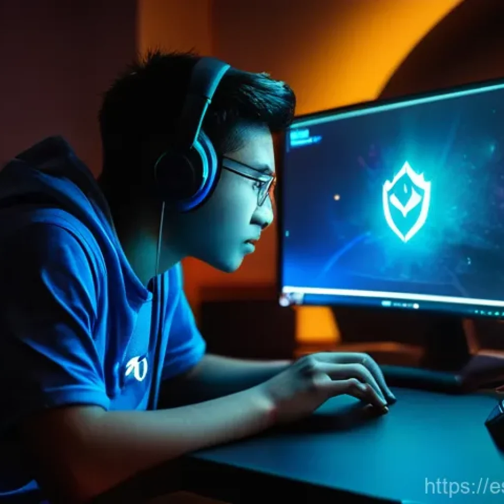 도타2 보상 시스템 - **Prompt:** A young adult gamer, with an expression of pure joy and surprise, sits in a dimly lit ro...