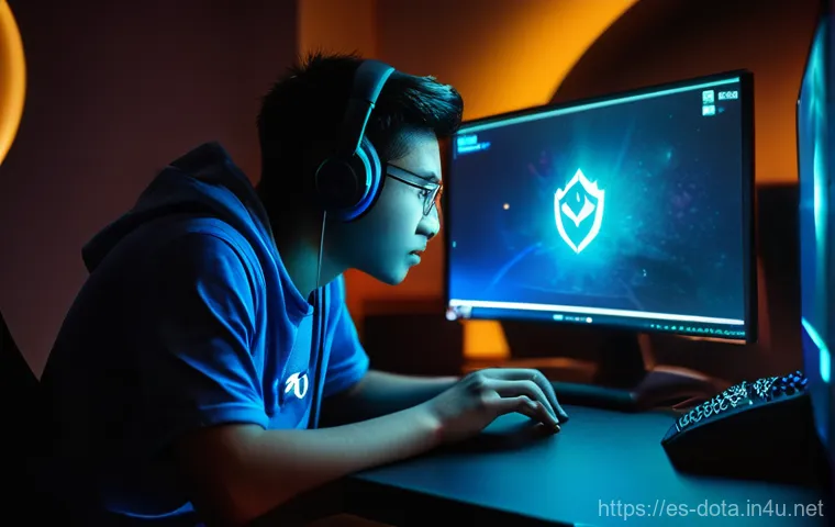 도타2 보상 시스템 - **Prompt:** A young adult gamer, with an expression of pure joy and surprise, sits in a dimly lit ro...