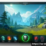 도타2 신규 기능 피드백 - A modern gaming interface screen showcasing a visually redesigned Dota 2 style HUD, emphasizing enha...