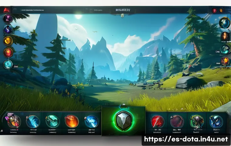 도타2 신규 기능 피드백 - A modern gaming interface screen showcasing a visually redesigned Dota 2 style HUD, emphasizing enha...